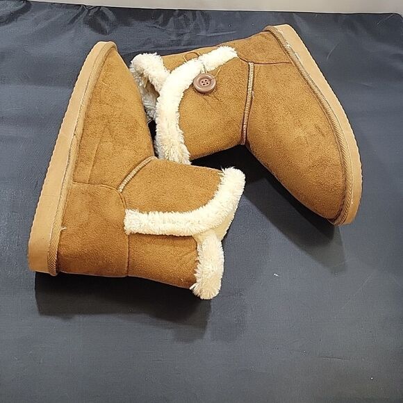 BRAND NEW JUST BE LADIES COG FAUX SUEDE ROUND TOE FAUX FUR WOMEN"S BOOTIES - Picture 12 of 13